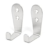 uxcell 63mmx25mmx40mm 2 mm 厚ステンレス壁マウント シングル フック ハンガー 2 個入り