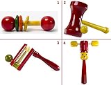 Ceejay Toys Set of 4カラフルな木製ベビーRattleおもちゃ