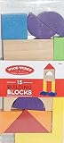 Wood Worksクラシック木製玩具Building Blocks – 15 Count