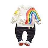 Pojour ベビー服 男の子女の子パジャマ 春秋 男女兼用可愛いツーピーススポーツウェア キッズ上下セット 長袖 ガールズプレゼント お出かけ 通園 通学 出産祝い