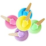 Qianle 2-Sets,Kids Ice Cream Bowl Spoon Set Cute Children Feeding Tableware Plastic Bowl by Qianle