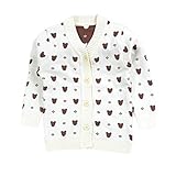 新しいBorn赤ちゃん男の子女の子ボタンダウンカーディガンBearコットンニットセーター0 – 24 m カラー: ホワイト