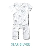 aden + anais (エイデンアンドアネイ) ロンパース ベビー用品 ベビーギフト 出産祝い 【並行輸入品】 0-3M STAR SILVER