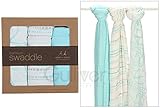 Aden+Anais エイデンアンドアネイ バンブー スワドリングラップ （モスリンラップ） 3枚セット BAMBOO SWADDLING WRAPS 9205 アジュアー [並行輸入品]