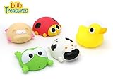 Educational Bath Time Farm Animals - Baby bath toy set for 18+ months toddlers; with cow, piggy, duc