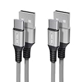 2本セット USB Type C ケーブル1.5M 3A タイプc 充電ケーブル 急速充電 高速データ転送 usb c ケーブル 高耐久ナイロン iPhone15シリーズ用/Galaxy S24/S23/S22/S21/S20/S10/その他Android USB-C機器対応 (グレー)