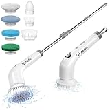 Qimedo 充電式 電動お風呂掃除ブラシ 2段階回転コードレス 7種ブラシ 伸縮ハンドル バスポリッシャー