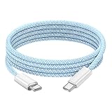 SLuB USB-C & USB-C ケーブル 超急速充電 PD60W Type-C ケーブル USB2.0対応 高速データ転送 長さ1m/1.5m/2m 多彩な選択 在宅ワーク持ち運び便利 iPhone 16 Pro / 15 Plus Galaxy iPad Pro MacBook Pro/Air 各種タイプC機種対応（ブルー、1.5m）
