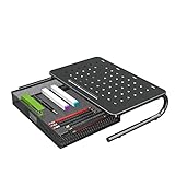 ACTOP PCモニタースタンド 机上台 金属製 モニター台 引き出し付き 耐荷重20kg 高さ10cm 幅37cm 2層ディスプレイ台 机