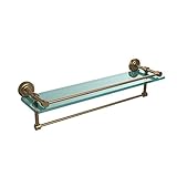 Allied真鍮Dottinghamギャラリーガラス棚タオルバー付き ブラウン DT-1TB/22-GAL-BBR