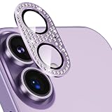 カメラカバー iPhone 17用 カメラ保護 キラキラ いPhone 17 対応 レンズカバー 全面保護 9H強化ガラス アルミ合金 耐衝撃 キズ防止 高透過率 黒縁取り 露出オーバー防止 防滴 防塵 貼り付け簡単 自動吸着 気泡ゼロ アイフォン 17 レンズフィルム (パープル)