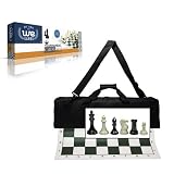 Wood Expressions Deluxe Tournament Chess Set with Canvas Bag and Triple Weighted Chessmen