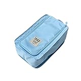 シューズケース 防水 手提げ シューズバック 旅行出張用　ブルー