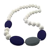 Teething Necklace for Mom to Wear - Baby Safe Silicone Teether 24 Inches White by Epicura