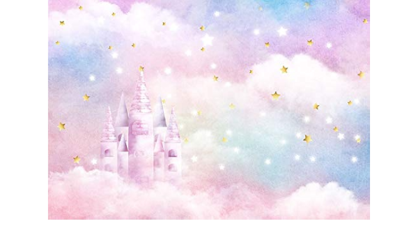 Amazon 7x5フィート 水彩 虹色 雲 星 プリンセス 城 背景幕 コンピュータプリント 子供 誕生日パーティー ベビーシャワー 背景 G 930 Tommy Backdrop バックペーパー 背景布