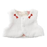 (チャックル) chuckle * スウィートガール * ボア 花柄 リバーシブル ベスト ホワイト 50-70cm P9006-00-10