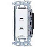パナソニック (Panasonic) 埋込充電用USBコンセント アドバンスシリーズ 金属枠付 USB-C 60W 2ポート セラミックホワイト 幅48.4×奥行44×高さ110mm WTL1488W