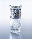 ボヘミアガラス　ブルーラスターローズ　花瓶　（88330/87998/8）