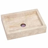Lenova SV-26 Stone Vessel Bathroom Sink, Travertine [並行輸入品]