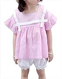 (フルールドリス) セットアップ トップス＋ボトムス コットンブラウス+パンツ キッズウェア 子供服ft603-m1-7758p80