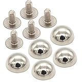 TSUKURIRO 底鋲 丸型 10mm ネジ バッグ カバン 修理 レザークラフト DIY ハンドメイド パーツ (シルバー, 5個セット)