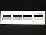 24 " W x 6 " HスチールReturnエアグリル – Sidewall and Cieling – HVACダクトカバー – ホワイト[外側寸法: 25.75 " W x 7.75 " H 