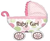 loonballoon It 's A Girl CarriageピンクポルカドットBuggy 31インチベビーシャワーパーティーMylar Balloon