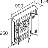 LIXIL(リクシル) INAX ピアラ ミラーキャビネット MAR2-903TXS
