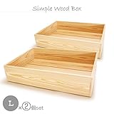 木箱 L  2個セット 杉天然木ウッドボックス 収納ボックス ケース ワイン木箱　A21 什器/ディスプレイ/無垢材/店舗展示/野菜箱