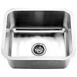 Dawn DSU1916 Undermount Single Bowl Sink, Polished Satin [並行輸入品]