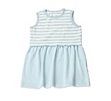 ベビー キッズ 女の子 綿 ワンピース 可愛い ストライプ ピンク ブルー 80cm~110cm (110cm, ブルー)