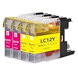 LC12Mマゼンタ LC12Yイエロー各2本計4本Brother用互換インクカートリッジブラザープリンター対応汎用インクタンク 対応機種: MFC-J6710 J5910 J6510 J960 J955 J860 J825 J810 J710 J705 DCP-J940 J925 J840 J740 J725 J540 J525等