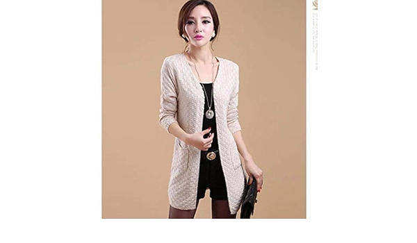 Amazon Co Jp 女性ベージュカーディガンカジュアル長袖ニットカーディガンレディースセーターファッションロングカーディガンコート Jskdzfy Color Beige Size Xxl ホーム キッチン