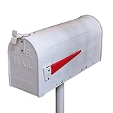 〔INK-1501033Hset(ink-sc3134039w-set)〕　アメリカンポスト｜メールボックス　スタンドセット　ホワイト　【本体サイズ：Ｗ185*Ｄ515*Ｈ1200】