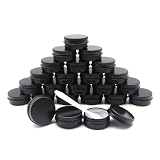 Wopanxye 24個パック 10ml ブラック アルミ缶 クリームケース 化粧品 小分けめ替え容器