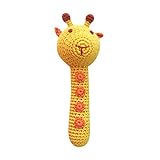 Cheengoo Organic Crocheted Giraffe Stick Rattle [並行輸入品]