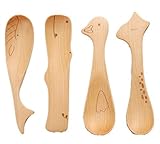 Zabrina 4 PCS Cute Cartoon Natural Wooden Animal Cutlery Set / Wooden Spoons for Children / Baby by 