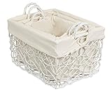 BirdRock Home Decorative Willow Basket Set with Liner | Set of 3 | Double Handle Wooden Basket | Rec