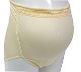 犬印本舗　妊婦 マタニティ 用 ガードル / らくらく 伸びる /　胃をしめつけない 幅広 レース / ピンク イエロー (M, イエロー)