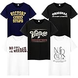 [HISITOSA] Tシャツ メンズ 半袖 5枚セット 綿100 アメカジ ストリート おしゃれ プリント クルーネック 透けない インナーシャツ 肌着 定番 人気 メンズ服 春 夏 秋 冬 (L, Bミックスカラー)