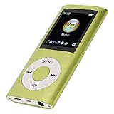 ポータブル MP3 プレーヤー、1.8 インチ スリム LCD スクリーン学生用 MP3、MP3、WMA、FLAC、APE、AAC、OGG、ACELP をサポート、多機能ロスレス サウンド、長いバッテリー寿命 (緑)