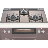 NORITZ N3WP5PWAS4BRE-13A トリュフブラウン piatto [ビルトインガステーブル（3口 都市ガス）]