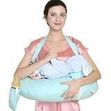 チャミ 授乳クッション 人気 授乳枕 授乳神器 乳児用腰を守る　抱き枕 綿製品 マルチカラー選択可能 カバー付く (ブルー)