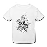 星 ２～６歳子供 半袖 男の子 女の子 星柄 文字 英語 スター オリジナル ティー Tシャツ White 5-6 Toddler