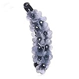 BIANHUAN バナナクリップ 大 大きめ パール ヘアアクセサリー ヘアピン ヘアクリップ まとめ髪 お花 フラワー レディース 人気 (グレー)