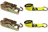 BA製品38 – 15j-38 – 1-x2、ストラップのセット2 & Ratchet with Jフックforホイールリフト