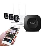 Cleverloop Smart Wi-Fi Security Camera System With 3 Outdoor Security Cameras & Rapid Learning Tech.