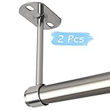 Alise fl5005 – 2pステンレススチールクローゼットカーテン服パイプロッドレバーサポートブラケット25 mm Dia固定調整でき、クローム仕上げ