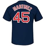 ボストンレッドソックスPedro Martinez Navyブルー名前と番号Tシャツ 3L ブルー