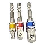 Dorjeey ソケットアダプターセット1/4" 3/8" 1/2" 駆動 3 ピースセット（カラフルなアルミ環 電気めっきカラー）